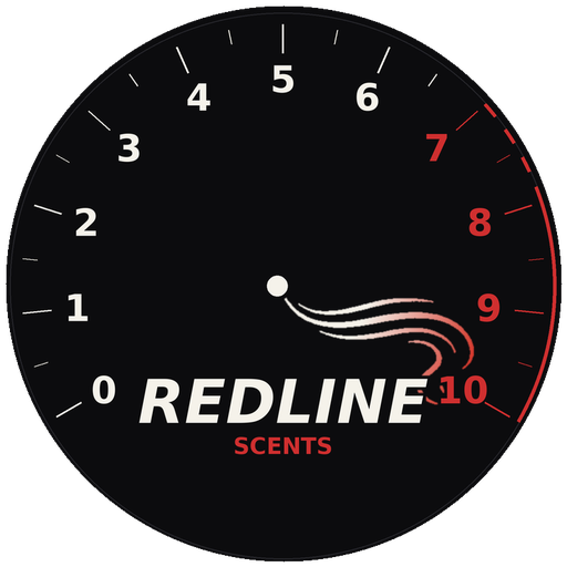 Redline Scents tachometer logo